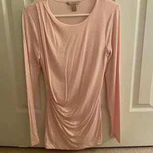 Banana republic pink cinched long sleeve shirt
